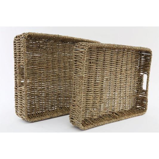 Two Dried Seagrass Trays -  - Just £47.99! Shop now at PJF stores LTD