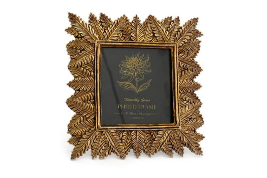 Photo Frame Edged With Golden Leaf Design 4x4" - Primary Living Space - Just £12.99! Shop now at PJF stores LTD