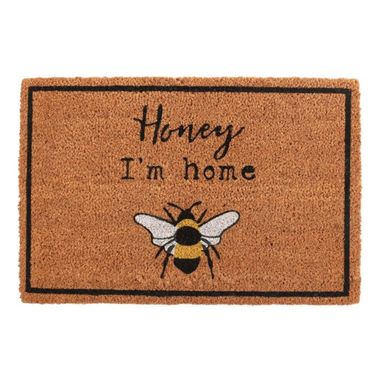 Natural Honey I’m Home Bee Doormat -  - Just £15.17! Shop now at PJF stores LTD