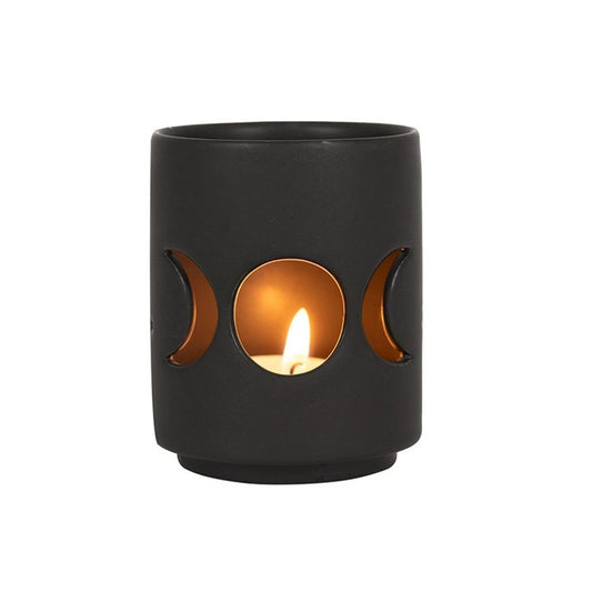 Small Black Triple Moon Cut Out Tealight Holder -  - Just £10! Shop now at PJF stores LTD